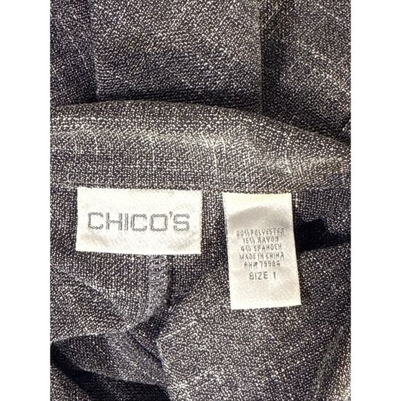 Chicos Jacket Womens‎ Size 1 Gray 3 Button Office Career Stretch Heathered - Picture 6 of 9